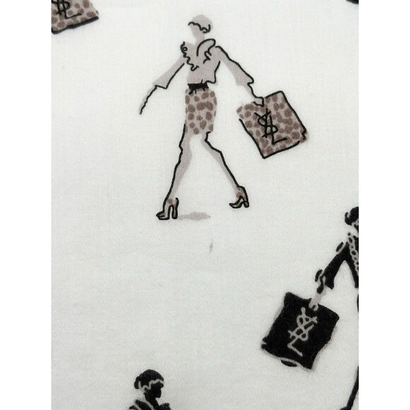 YSL Yves Saint Laurent Leopard Print Scarf Girl w/ Shopping Bag Artwork Y2K - Picture 8 of 10